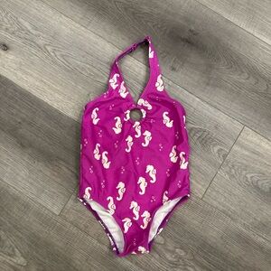 4/20$ Joe Fresh Toddler Purple Seahorse One Piece Swimsuit size 3T